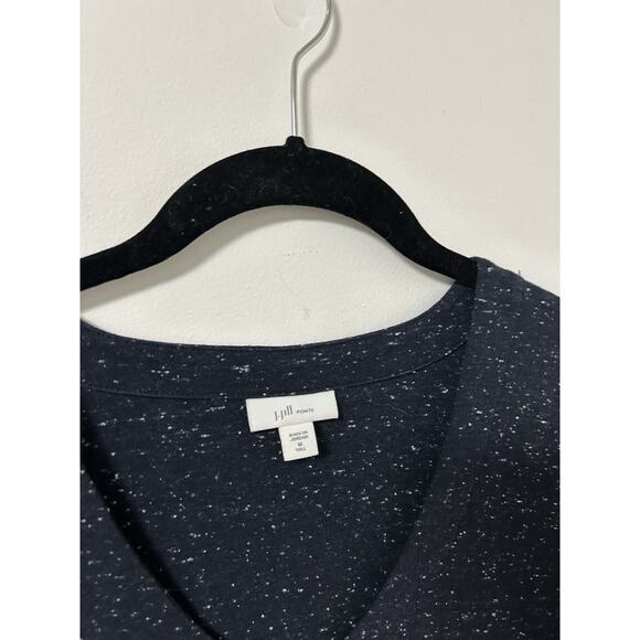 J Jill Ponte V-Neck Dress Women’s Medium Tall Navy Long Sleeve Flecked - Picture 3 of 8